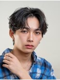 韓国コンマバングセンターパート黒髪フェザー