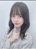 ふんわりくびれミディアム 黒髪シースルー前髪*Lilme*