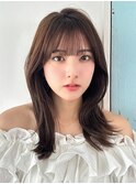 ココアブラウン×セミロング
