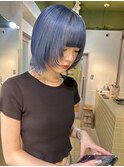 アイスブルー × レイヤーボブ