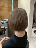 ショート/ボブ/オリーブベージュ/透明感