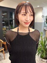 ショートボブ タッセルボブ シースルーバング ツヤ髪 20代30代