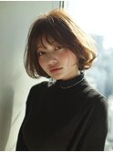 大人可愛い×小顔ひし形ショートボブUP