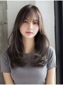 暗めカラー透明感デザインカラー、レイヤーフェイスフレーミング