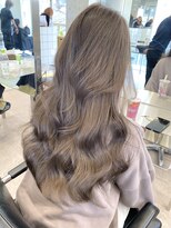 サンク 原宿 表参道(cinq) 表参道ミルクティー顔まわりレイヤーカットベージュケアブリーチ