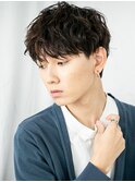 ダークアッシュ刈り上げツイストスパイラルパーマe新所沢