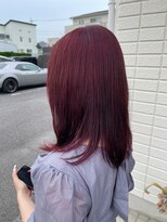 アール 滝ノ水店(#arl)&nbsp;ブリーチ無しカラーワインレッド暖色カラーダブルカラー