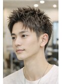 ビジネス髪型スーツ東京メンズカット銀座サッパリ短髪束感パーマ