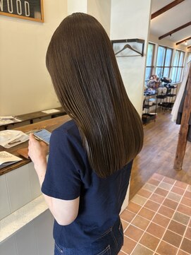ブルー(BLUE) カーキブラウン×ロング