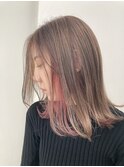 【春におすすめ】くすみピンクインナーカラー