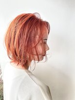 ナチュラル ヘアーデザイニング(Natural hair designing) 鎖骨切りっぱくびれ/オレンジベージュ/ボブショート/髪質改善