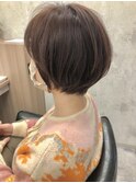 ピンクブラウン×ショート