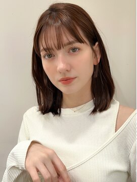 レア 表参道(L'ea) 黒髪クラゲヘアーオリーブグレー小顔ココアベージュ