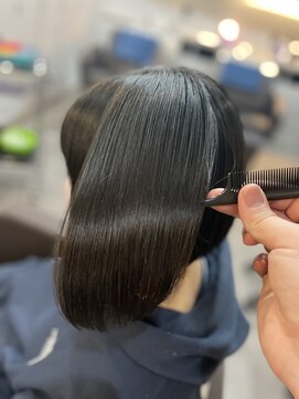 ブルー(blue) #艶髪#簡単スタイリング#ショートボブ#ボブ#ミニボブ