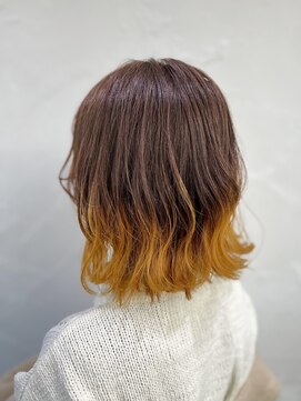 ピチカート パクト(pizzicato pacto) ボブ　毛先カラー　イエロー