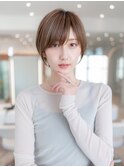 20代30代大人かわいい丸みショートハイライトイメチェン前髪