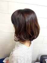 リファインヴェール 小川店 ボブヘア/コテカール/オレンジ系カラー