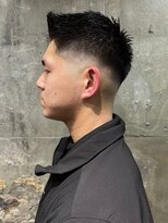 アルフレッド 瑞穂店(alfRed)&nbsp;スキンフェード　アップバング　短髪　黒髪　束カン爽やか