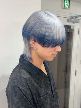 メンズペレ 渋谷(MEN'S PELE) 渋谷駅MEN’S/ケアブリーチダブルカラー/刈り上げセンターパート