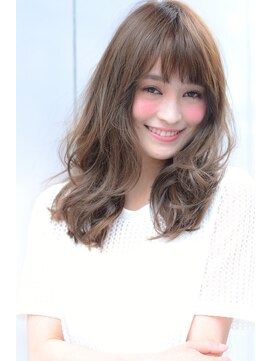 トリコ心斎橋(trico) 動きがある厚めバング＠抜け感Aライングラマラスセミディ