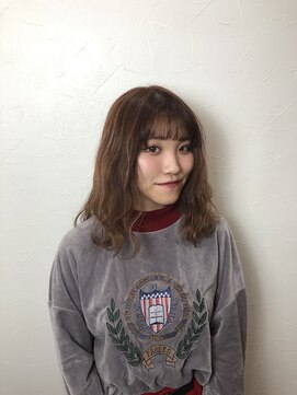 キャラ 池袋本店(CHARA) シースルーバングブロンズピンク【キャラ池袋/玉城光】_