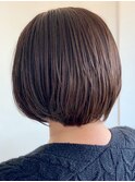 アッシュべージュ★襟足すっきりで大人かわいい☆暗髪小顔ボブ