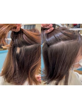 [カット+イノアカラー+Tr￥11700]白髪ぼかしハイライトや前髪/顔周りも綺麗に染める白髪染め[銀座]