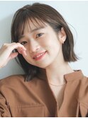 暗髪×ロブ×シースルーバング×オーガニックヘア