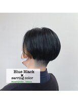 チェリーコーク(HAIR CHERRY COKE)&nbsp;刈上マッシュ【ブルーブラック×イヤリングカラー】