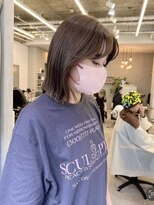 シーン(SCEN) 切りっぱなし bob 韓国 グレーベージュ