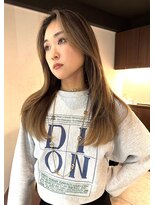 ディーン 豊橋(DEAN)&nbsp;バレイヤージュ　ベージュカラー　外国人カラー　ブリーチカラー