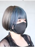 【grit.】ブルー/グレー透明感カラー/派手髪｜郡山駅
