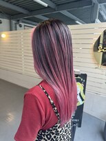 ラナンバイシダ(ranan by sida)&nbsp;ビビットピンクバレイヤージュ10代20代デザインカラー