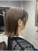 シナモンアッシュ×シークレットハイライト/耳掛け外ハネボブ