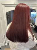 【白石】ブリーチなしダブルカラー赤髪チェリーレッド派手原宿