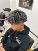 メンズカット/ツイストパーマ/ホワイトメッシュ