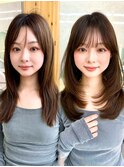 結べるレイヤーカット　ミディアムレイヤー 2wayバング