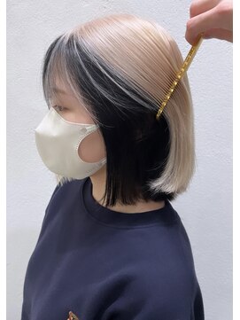 ステア ケース(stair case) アンブレラカラー ホワイトピンクベージュ×ブラック