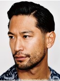 メンズカットアップバングサイドパートバーバースタイル