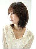 丸みショート・ボブ/丸顔/前髪あり/絶壁解消/40代/30代/長め