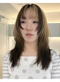 レイヤーカットハッシュカットデザインカラーY2K梅田