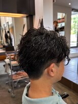 エクファ ヘア リゾート 大津 瀬田店(ex-fa hair resort)&nbsp;ミルクティーブロンド/ダークブルー/デジタルパーマ/大津/瀬田