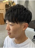 波巻きパーマツイストスパイラルパーマメンズマッシュパーマ