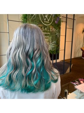 ダブル アンダーバー サロン(W_SALON) 【W_SALON 河原町】マリンブルー/シルバーグレー