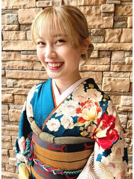 エノモト(ENOMOTO) ヘアセット ガーリーツインシニヨン 成人式着物着付け変わり結び