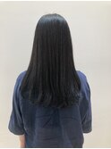 酸性ストカール+自然な黒髪ロング毛先ワンカール