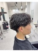 マッシュ　波巻きパーマ