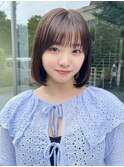 ナチュラル小顔前髪あり後れ毛サイドバング結べるボブくびれヘア