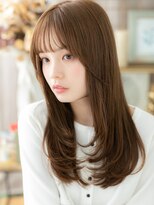 カバーヘア ブリス 志木南口駅前店(COVER HAIR bliss) ツヤ感ショコラベージュ小顔レイヤーロングa志木20代30代40代