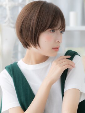 モッズヘア 上尾西口店(mod's hair) ★斜めバングくすみベージュひし形小顔丸みショート20代30代★10
